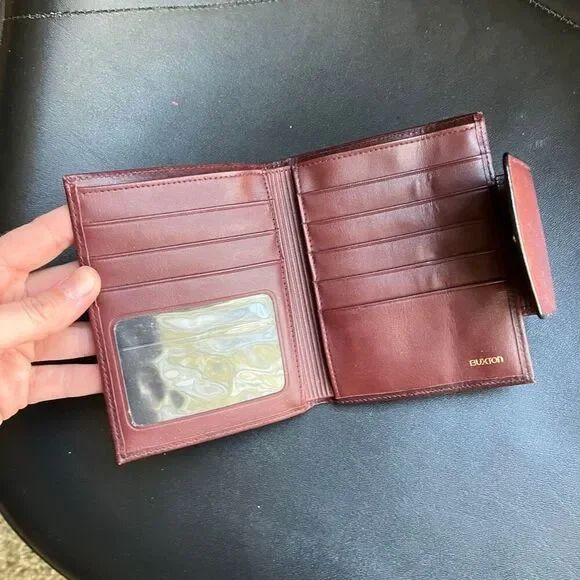 VTG Buxton Cowhide Wallet Snap & Kiss-Lock Change Pocket Brown 5"x4" - Picture 2 of 10